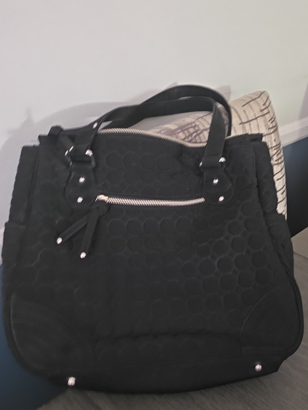 Vera Bradley Black Quilted Emily Tote